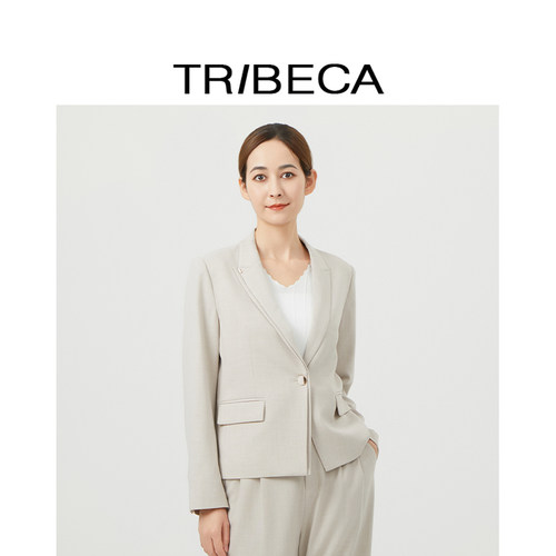 翠贝卡休闲职业长袖双层领小西服