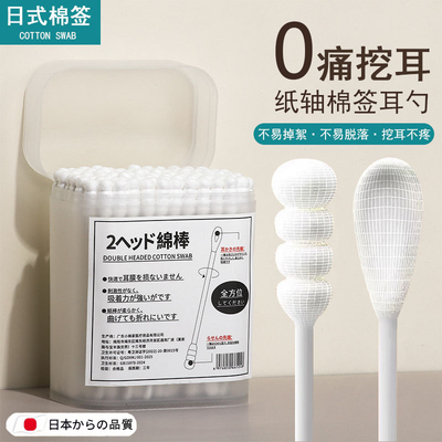 日本挖耳勺棉签掏耳朵用螺旋双头