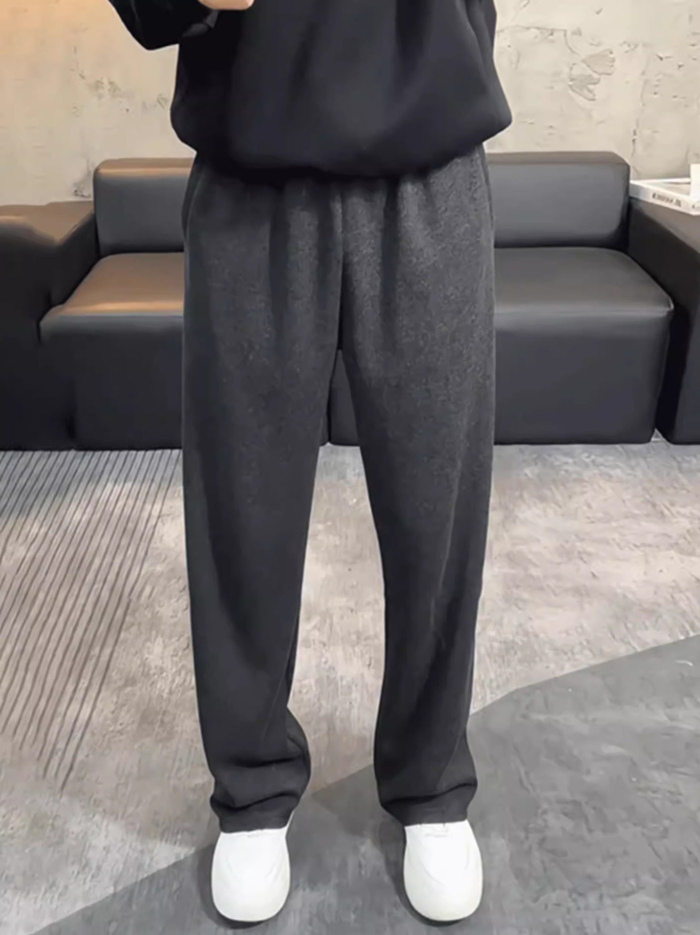 潮牌松弛感弯刀卫裤男士秋冬新款慵懒风休闲直筒裤美式垂感糯米裤,男装,卫裤,淘宝优惠券,粉丝福利购,淘宝优惠卷