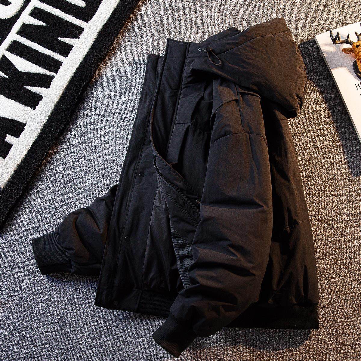 潮牌高级感时尚冲锋衣男士2025新款冬季加厚连帽外套百搭保暖棉服