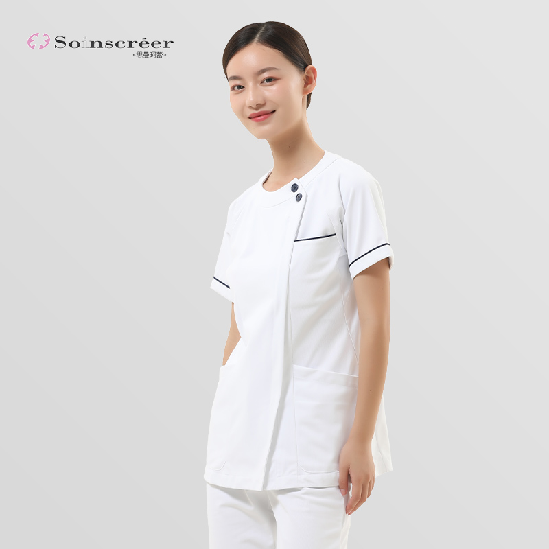 日式圓領(lǐng)護(hù)士服秋冬長(zhǎng)袖醫(yī)護(hù)美容院工作服牙醫(yī)診所手術(shù)服分體套裝