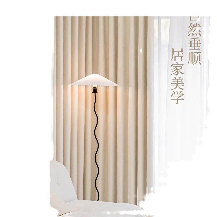 法式雪尼尔窗帘遮光卧室高级感绍兴柯桥窗帘布料加厚奶油丝绒