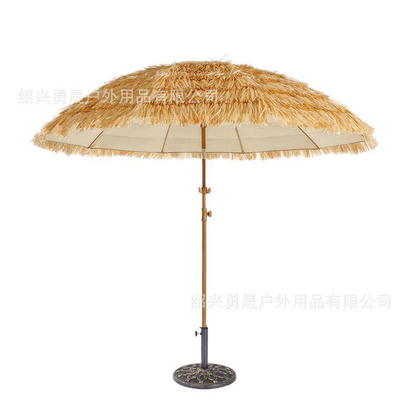 仿真稻草伞沙滩露营遮阳伞海滩伞户外景区民宿庭院集市地摊茅草伞