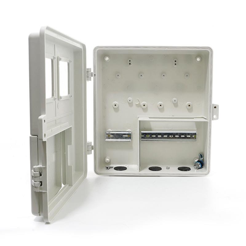 2表位玻璃钢电表箱双开门二户带小门户外防雨电力计量箱