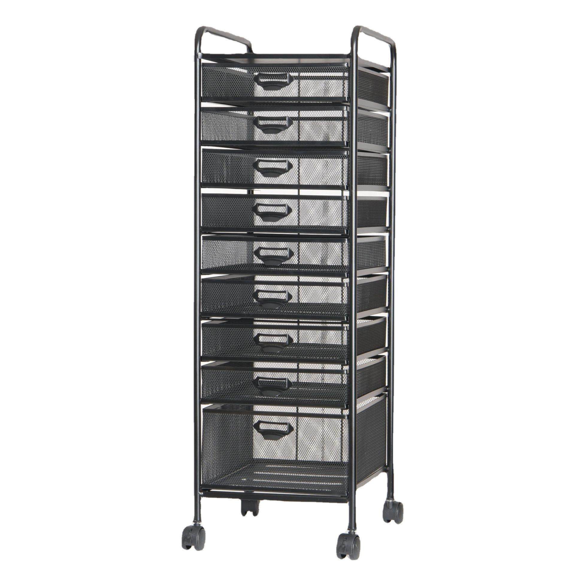 A4-9(10)可移动铁艺推车收纳整理架置物架文件架书架厨房推车