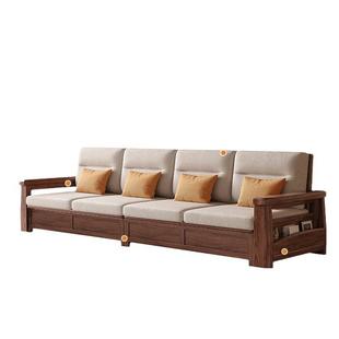 黑胡桃木冬夏两用实木沙发组用厅合高档大气大客2360沙发户型家沙