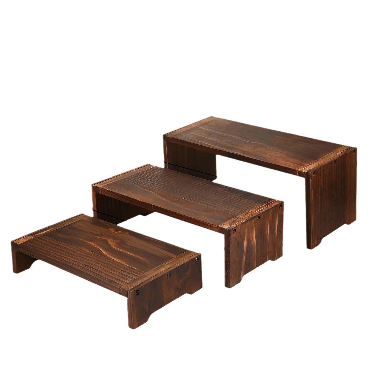 木质置物架简约阳台盆栽多肉展示架置地式家居收纳架迷你储物小架