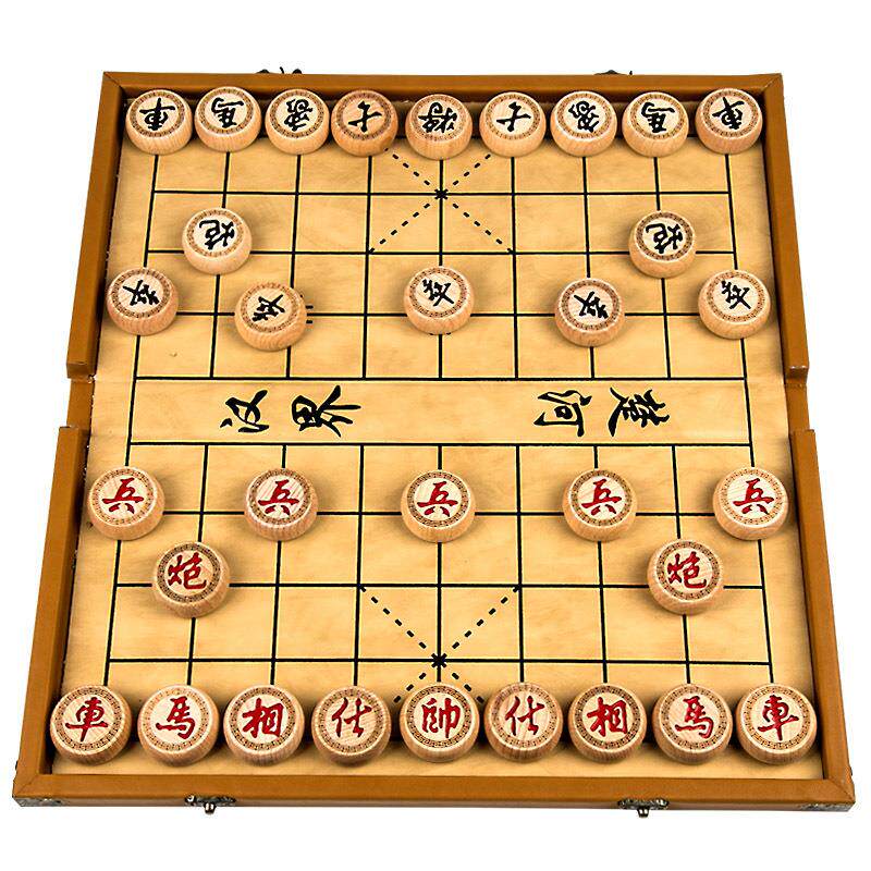 中国象棋实木套装成人携学生培训儿家用童榉大号木便旗子折叠棋盘
