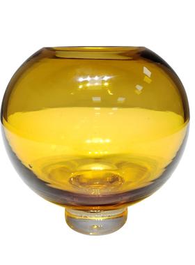 简约轻奢厚底圆形小口琉璃花瓶茶色花瓶高端设计师客餐厅桌面花器