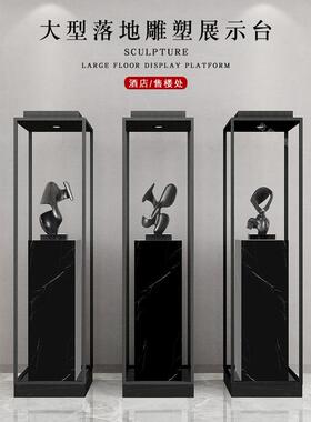 落地理石雕塑底大座TZ-106酒店墩商场办公走道摆件橱窗带灯展楼台
