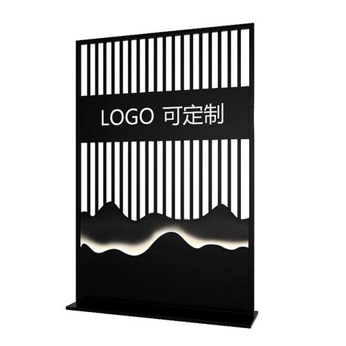 现代简约入户玄关格栅铁艺办公室隔断屏风前台背景形象墙镂空装饰