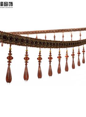 1料0公分窗装帘珠子花边20056吊坠辅帘头窗幔饰珠边灯笼长水约11.
