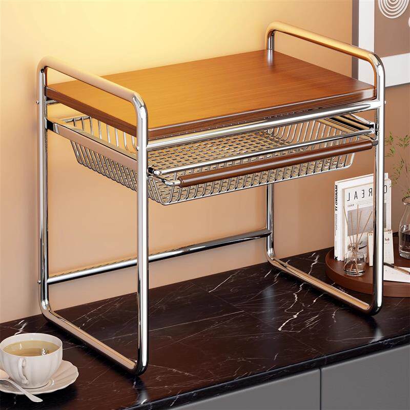 中古厨房置物架家用多层微波炉烤箱支架台面多用抽拉式咖啡机收纳