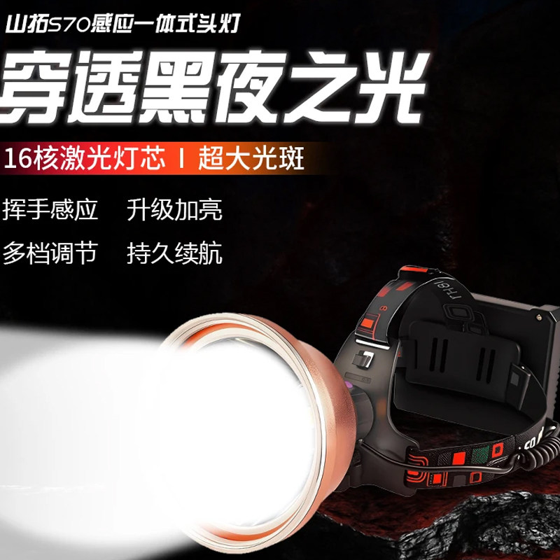 山拓强光超亮头灯钓鱼专用