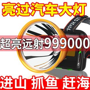 手电筒感应钓鱼专用远射夜钓 强光头灯超长续航矿充电超亮头戴式