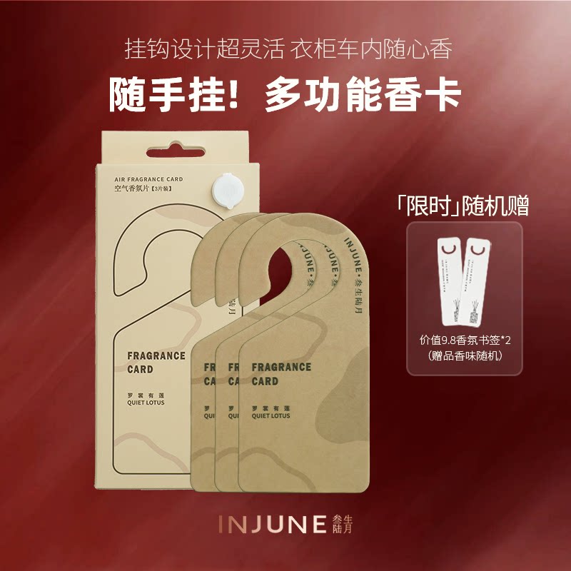 INJUNE三生六月几何香片挂钩香片衣柜扩香片车载车内挂件室内香挂