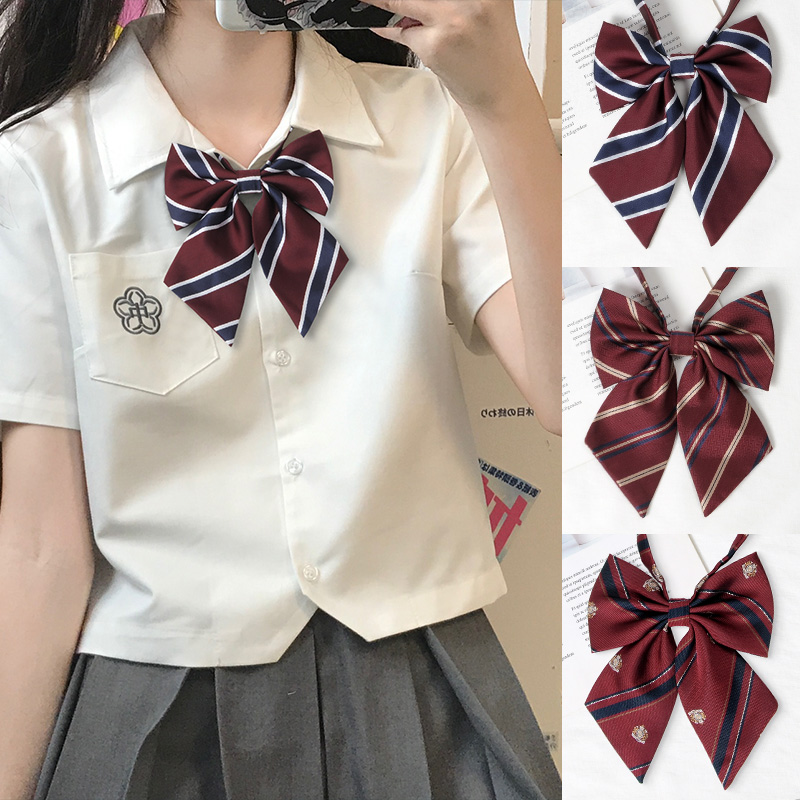学院风jk领结女红色羽根蝴蝶结