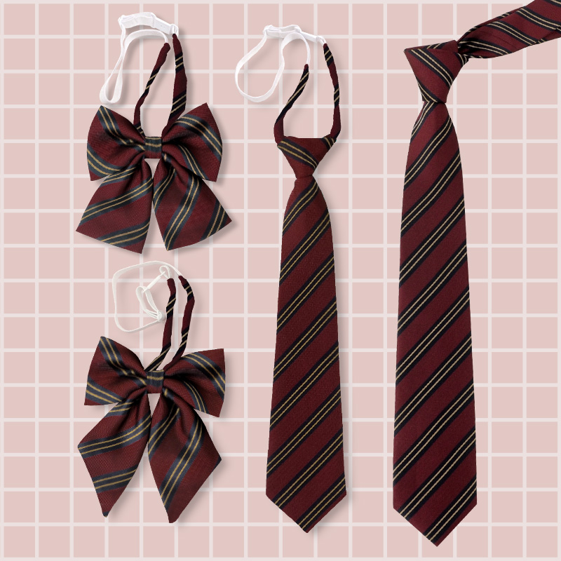 酒红色毕业照领结女学士服蝴蝶结