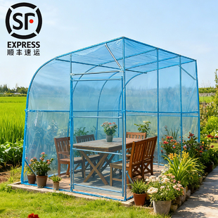 定制家用温室半圆大棚骨架全套保暖棚家用庭院简易阳光房送大棚膜