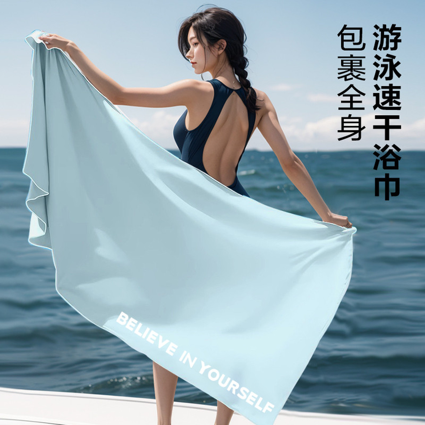 浴巾游泳毛巾女成人沙滩巾运动专用吸水速干便携健身温泉浴袍洗澡