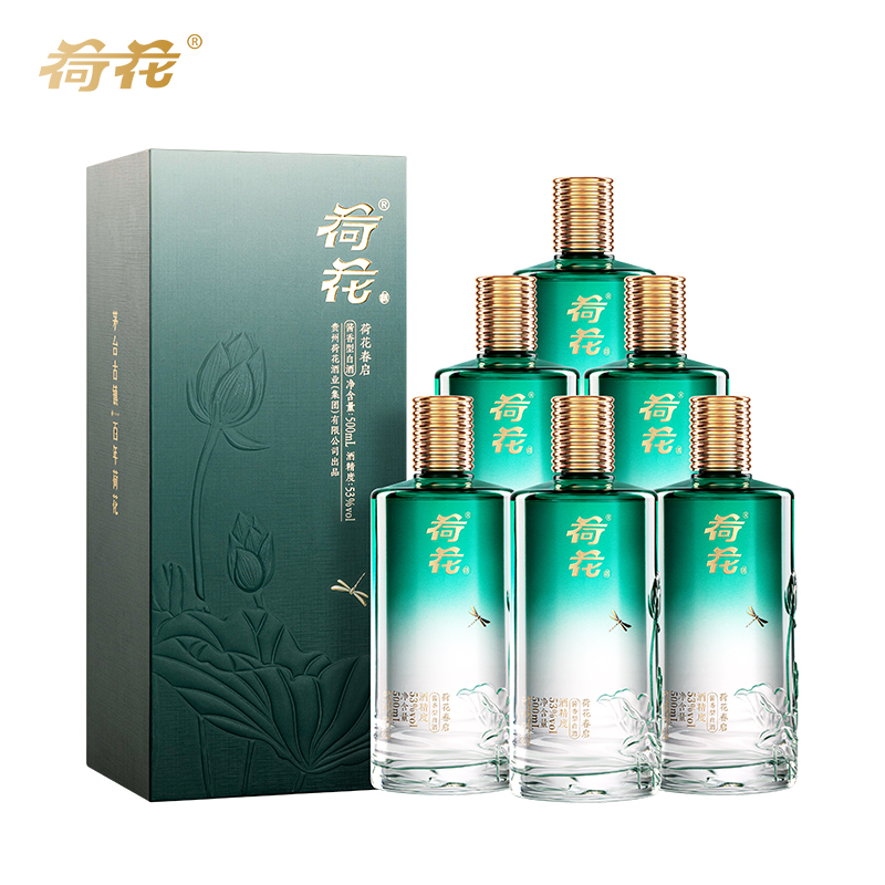 【百补】春启荷花贵州酱香型白酒53度500ml整箱送礼自饮品鉴佳品