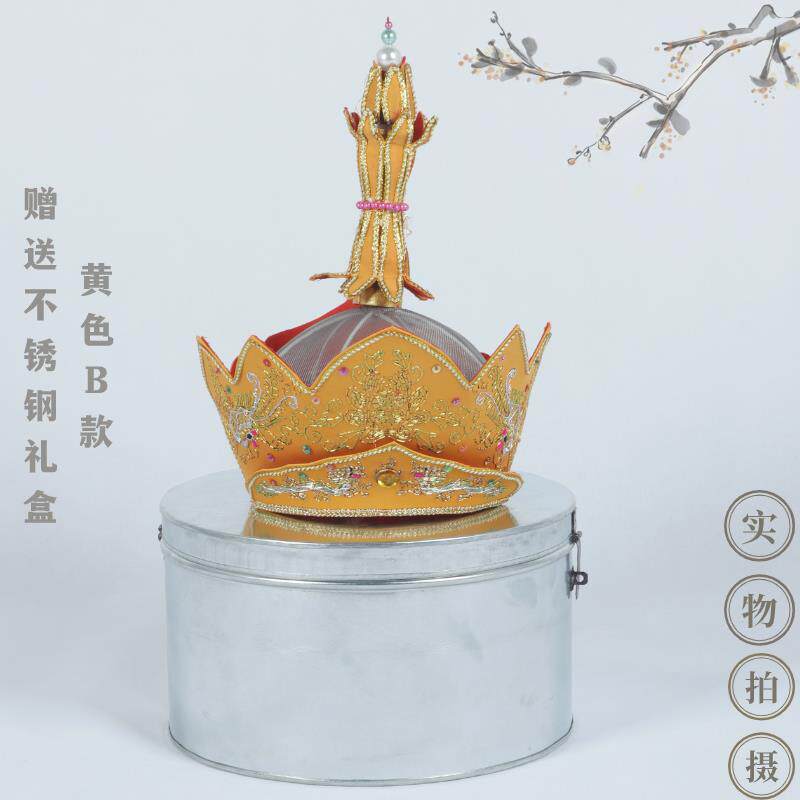 新款僧帽手工刺绣龙毗卢帽法事用品五佛帽 配五佛冠