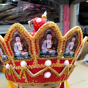 手工新款唐僧帽佛家用品五佛冠毗罗帽毗卢帽五佛帽西游记道具