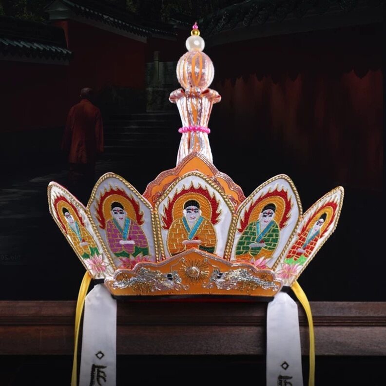 尚远毗卢帽法师帽双龙绣僧帽僧用品帽请法器赠五佛冠加桶纯手工艺