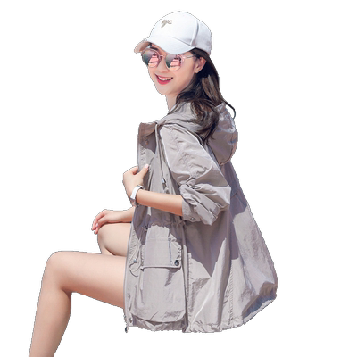 夏季大码薄款透气中长款防晒服