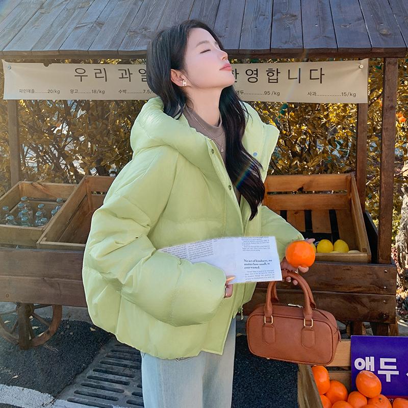 韩版短款连帽轻薄羽绒服女外套