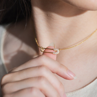 Sweetpeeps 别针925纯银项链女轻奢ins小众锁骨链颈链高级感首饰