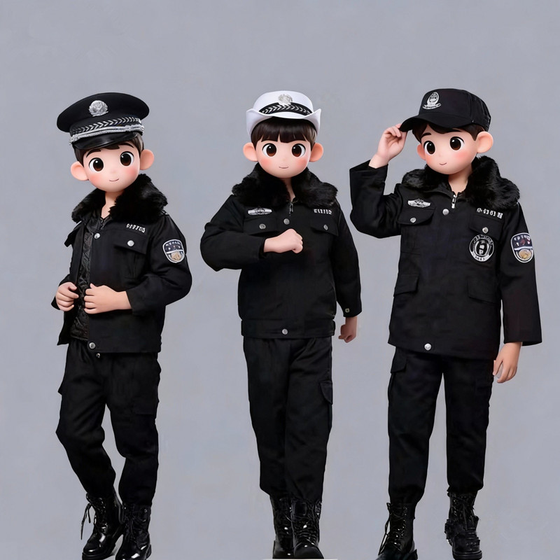 儿童加棉加厚特警服装特种兵衣服