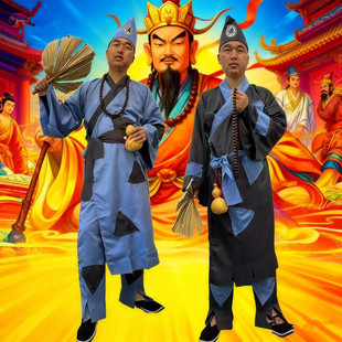 济公服装古装和尚服饰葫芦扇子佛珠全套装备电视剧亲子乞丐补丁服