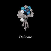 「礼节」高档时尚 精美水晶花胸针女士奢华韩版 镶钻花朵胸花别扣针