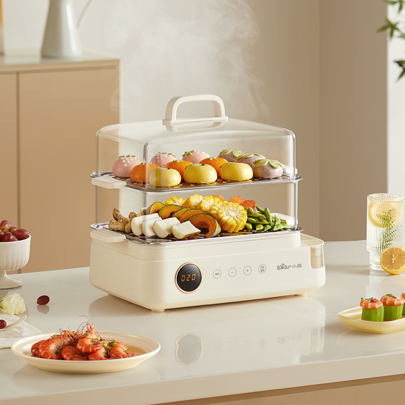 小熊电蒸锅DZG-CB3P2多功能家用三层大容量多层电蒸煮炖一体锅