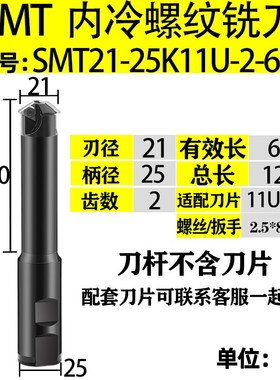 深孔螺纹铣刀杆加工中心TM2SC铣牙刀 内冷SMT螺纹铣刀M20 M30 M36