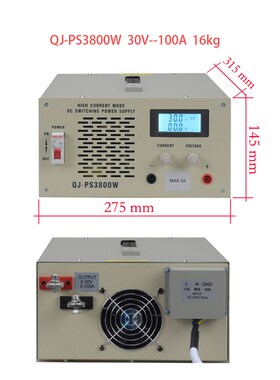 求精QJ-PS3800W 大功率直流稳压电源30V100A可调电源60V50A