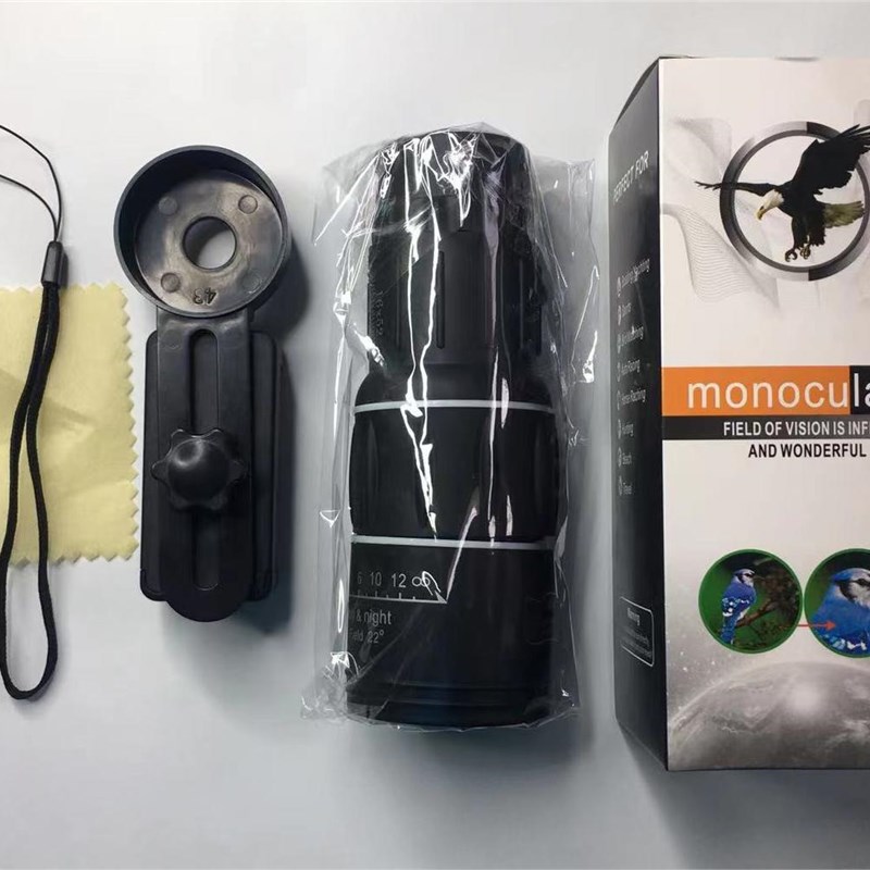 单筒望远镜高倍高清16X52望眼镜厂家微光夜视手机拍照户外望远镜