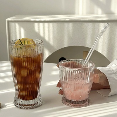 蛮腰条纹咖啡杯INS高颜值玻璃杯