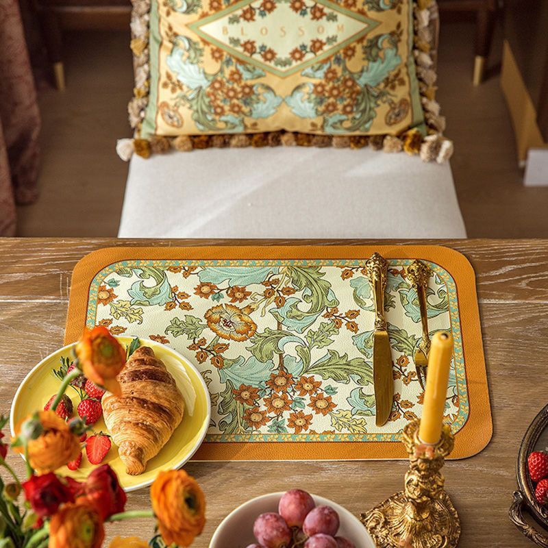 17ZZTY中国风餐垫防水防油隔热垫西餐垫茶几桌面餐盘垫杯垫碗垫子