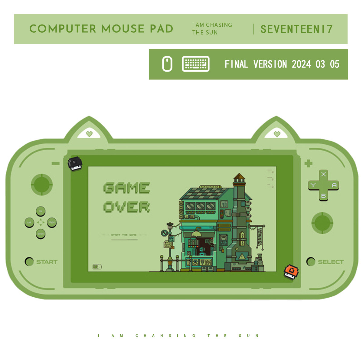 可爱萌系鼠标垫超大桌面键盘垫卡通少女猫耳办公电脑桌垫滑鼠垫子