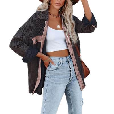 Womens Street Trendy Lapel Single Breasted Long Sleeve