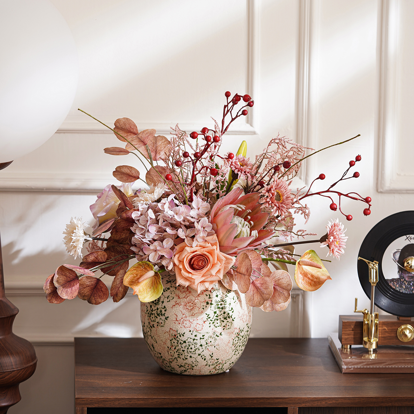 诧寂风仿真高档花插花复古风