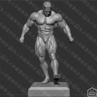 zbrush肌肉男性3d模型zb雕刻人体角色健美壮汉猛男模型stl可打印