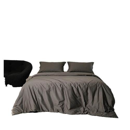 极0高级感10支8-提花四贡缎简提花长绒全棉四件套纯棉棉床单被套