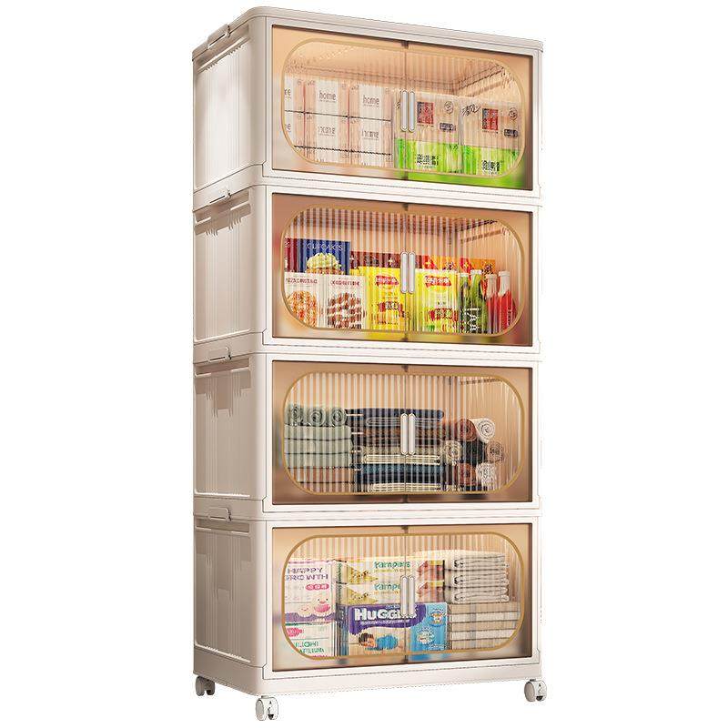 25年新款储物柜置物柜家用侧面卡扣带锁扣万向轮PP可折叠收纳柜,收纳整理,收纳柜,淘宝优惠券,粉丝福利购,淘宝优惠卷