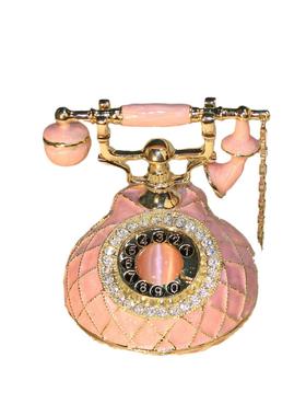 抖音爆款珐琅首饰盒七宝烧手工艺品复古欧式电话创意摆件家居饰品