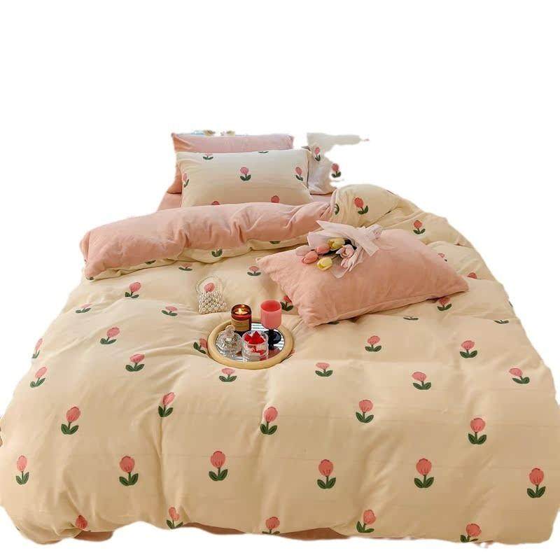 季加厚牛法奶绒印花牛奶床冬上床单件四套秋冬天加绒兰绒被套三件,床上用品,床品套件/四件套/多件套,淘宝优惠券,粉丝福利购,淘宝优惠卷