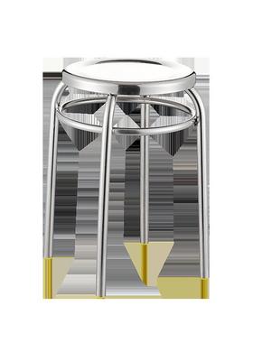 加厚8542不锈钢圆面47CM子高凳简桌约板户外凳学校工厂加固款餐椅