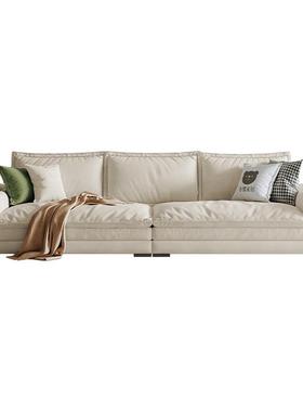 北欧新款风现艺极简沙代ALBS099发奶油布沙发客厅防猫抓帆船布沙